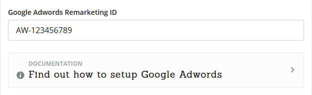Integration Google Ads settings